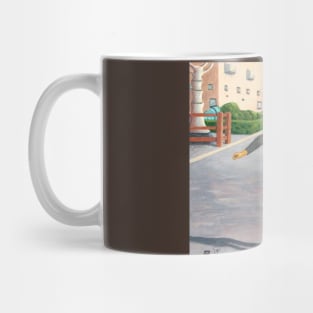 Alien Landscape Roller Skating Fantasy Illustration Mug